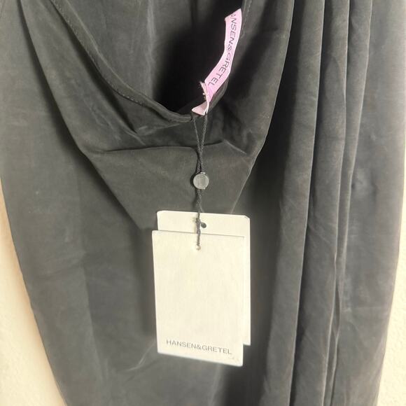 Hansen & Gretel Suvari Black One Shoulder Cut Out Jersey Midi Dress Size Large - Picture 13 of 13